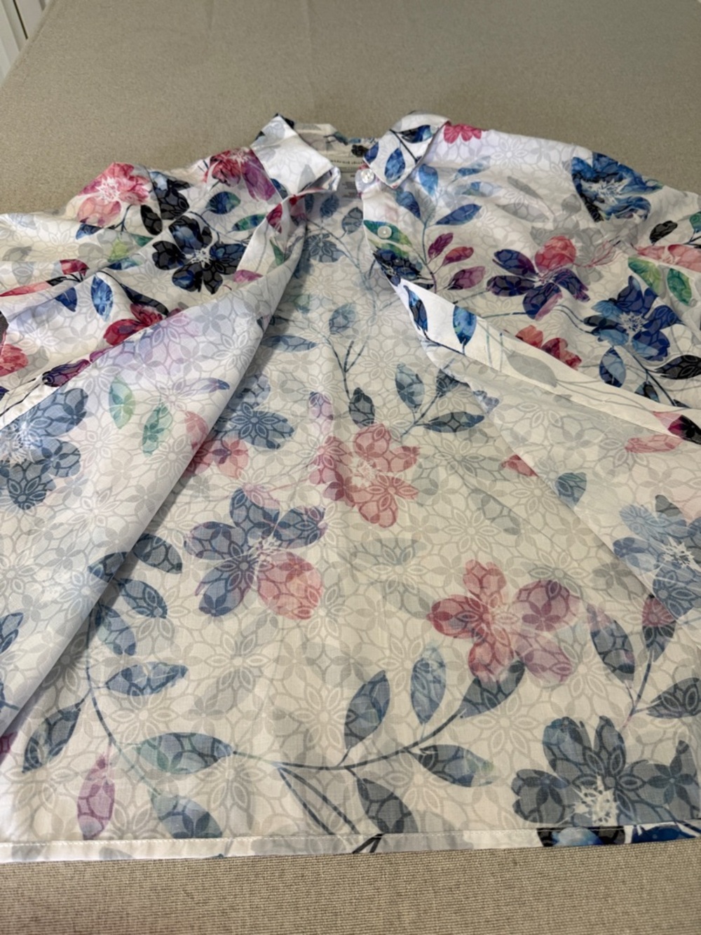 Alfred Dunner Petite Floral Button-Up  3/4 sleeve shirt SZMP - Picture 15 of 15